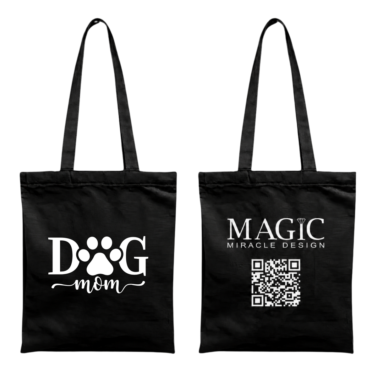 Baumwolltasche mit Dog Mom-Motiv – 38 × 42 cm