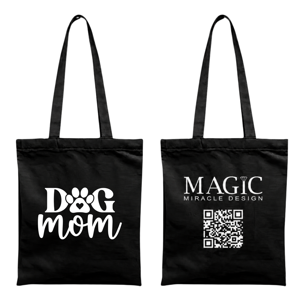 Baumwolltasche mit Dog Mom-Motiv – 38 × 42 cm