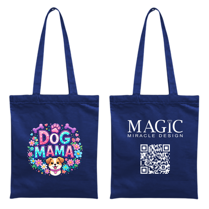 Baumwolltasche mit Dog Mom-Motiv – 38 × 42 cm