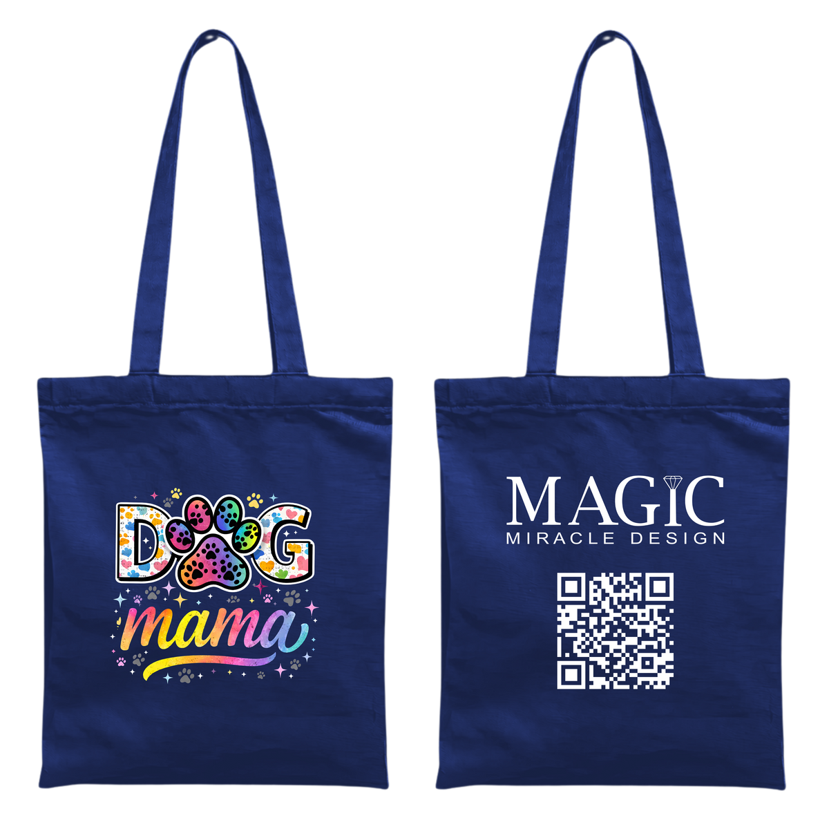 Baumwolltasche mit Dog Mom-Motiv – 38 × 42 cm