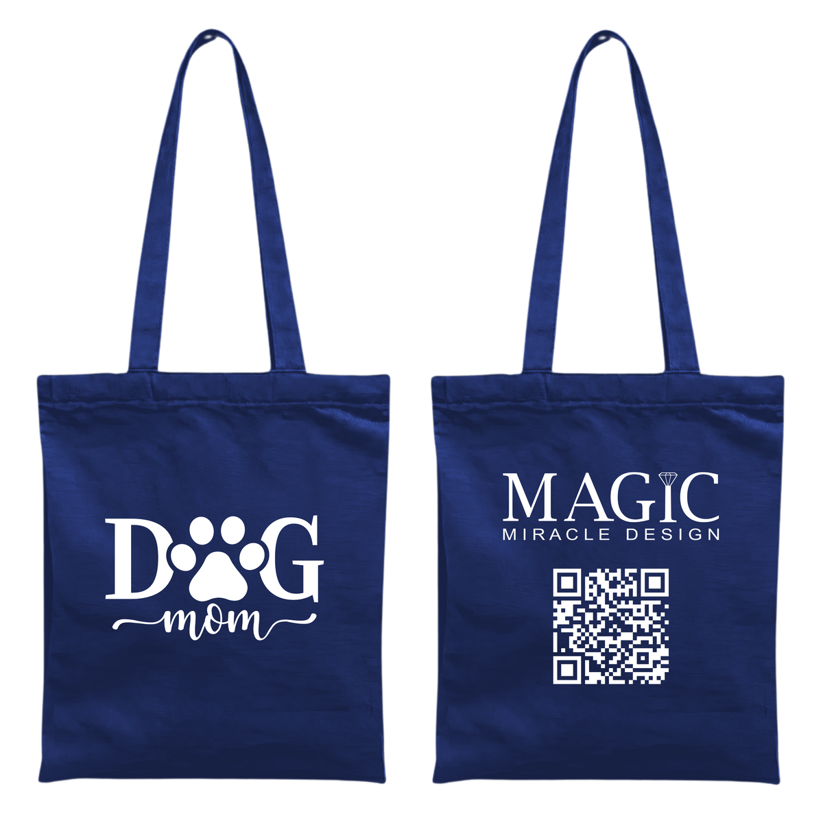 Baumwolltasche mit Dog Mom-Motiv – 38 × 42 cm