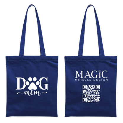 Baumwolltasche mit Dog Mom-Motiv – 38 × 42 cm
