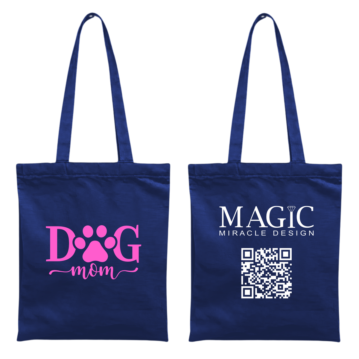 Baumwolltasche mit Dog Mom-Motiv – 38 × 42 cm