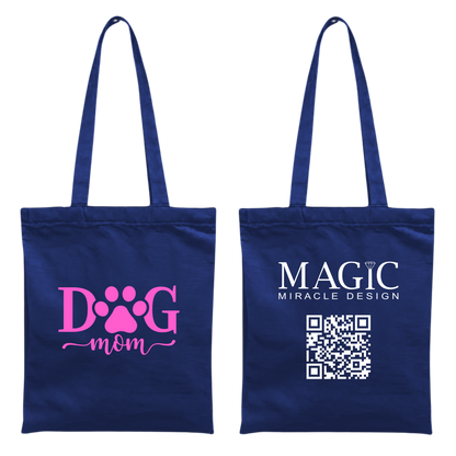 Baumwolltasche mit Dog Mom-Motiv – 38 × 42 cm