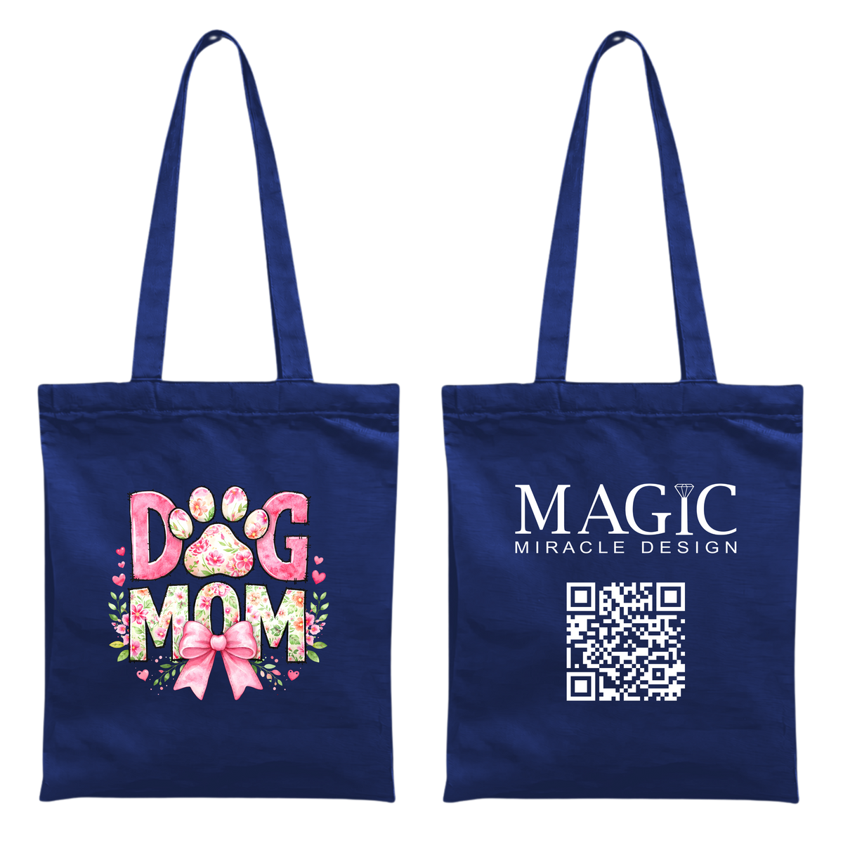 Baumwolltasche mit Dog Mom-Motiv – 38 × 42 cm