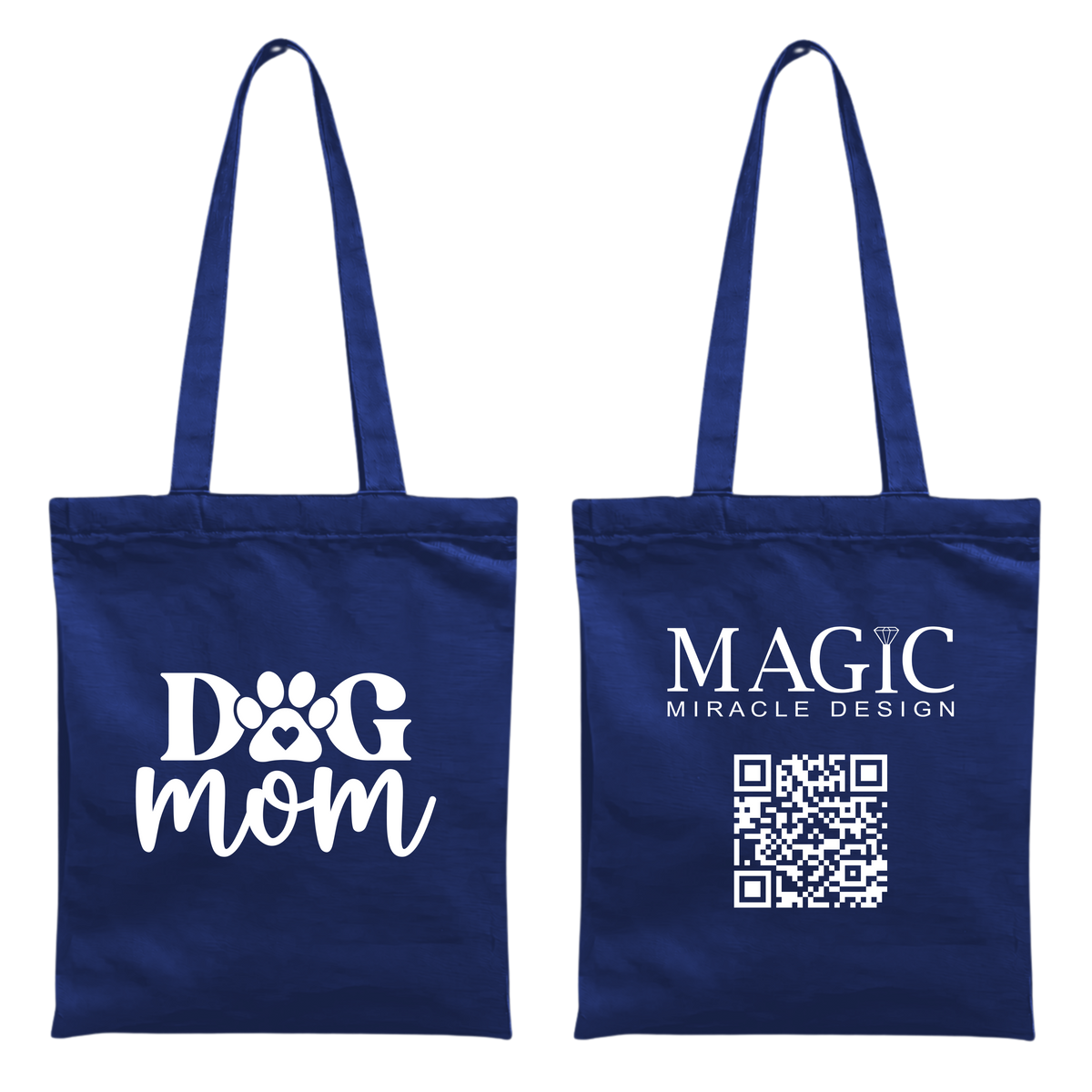 Baumwolltasche mit Dog Mom-Motiv – 38 × 42 cm