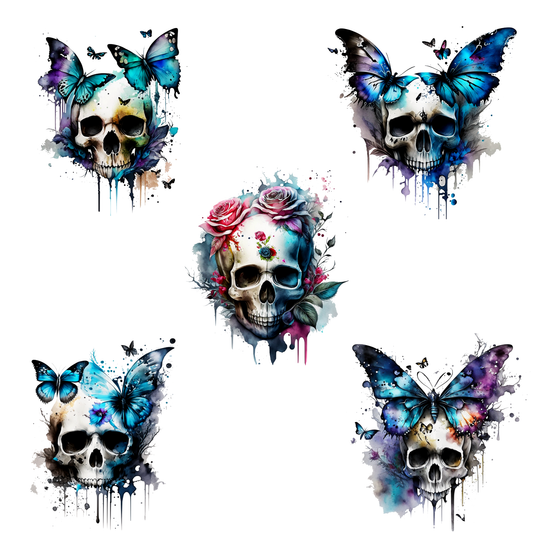 Bügelbilder Totenkopf | Skull | Schmetterling - Magic Miracle Design