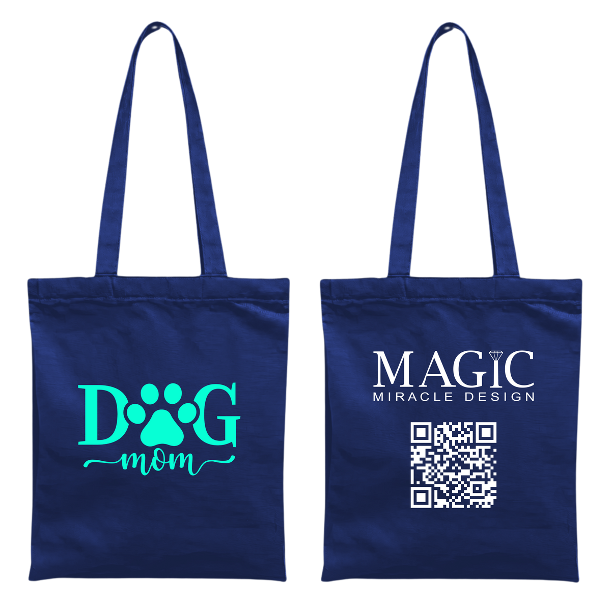 Baumwolltasche mit Dog Mom-Motiv – 38 × 42 cm