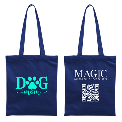 Baumwolltasche mit Dog Mom-Motiv – 38 × 42 cm